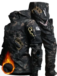 Men's Premium Camo Outfit Set - Water-Resistant Jacket & Pants for Outdoor Adventures