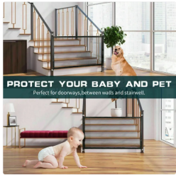 Pets Dog Cat Baby Safety Gate Mesh Fence