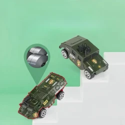 6pcs Mini Military Vehicle Set - Alloy Armored Trucks & Tanks, Green Metal Toy Models for Youngsters