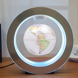 Round LED World Map Floating Glob