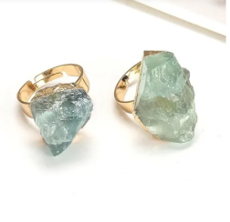 Natural Crystal Plating Rough Stone Ring