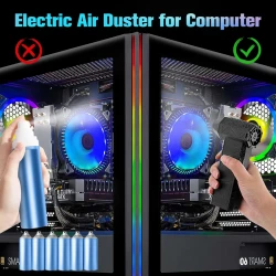 Electric Air Duster Cordless Keyboard Dust Cleaner With 8000mAh Large Battery,130000RPM Jet Dry Blower Adjustable Compressed Air Duster For Computer Ideal For Car,Indoor,Outdoor,Home