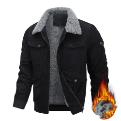 Men's Youth Lapel Jacket Fleece-lined