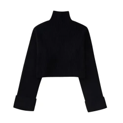 Women's Statement Street Rib Cropped Knit Sweater