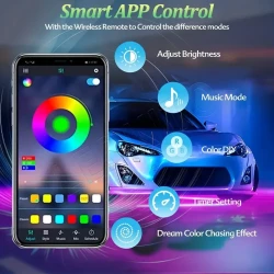 Vibrant Undercar LED Strip Lights - App-Controlled, 16 Million Colors