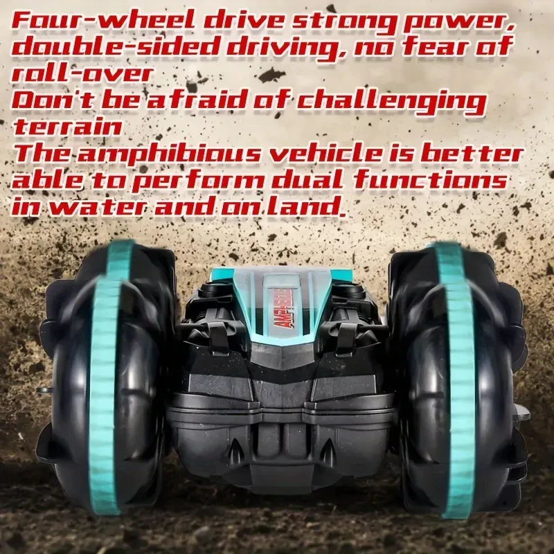 Amphibious 4WD Stunt RC Car - 360° Rotation, Gesture Control, All-Terrain