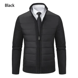 Stand Collar Fleece-lined Thickened Men's Coat