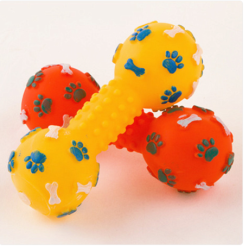 Pet Dumbbell Sound Toys Silicone Dog Toys