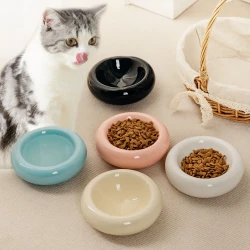 Creative Donut Modeling Ceramic Cat Bowl