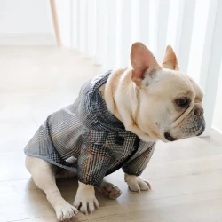 Dog plaid raincoat