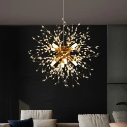 Luxurious Golden Crystal Chandelier