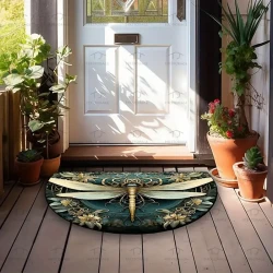 Vintage Hippie Dragonfly Welcome Mat