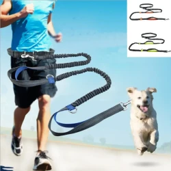 Pets running reflective pull dog leash double elastic