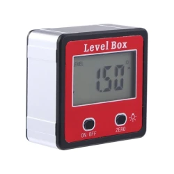 Red Precision Digital Double Key Inclinometer Mini Protractor Goniometer