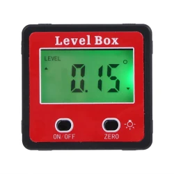 Red Precision Digital Double Key Inclinometer Mini Protractor Goniometer