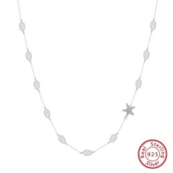 Sterling Silver Freshwater Pearl Starfish Beach Necklace