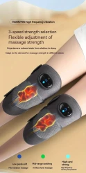 Relax And Rejuvenate With This 3-in-1 Heated Knee Massager Brace Wrap - Vibrating Heat Pad For Knee, Elbow, And Shoulder Pain Relief!