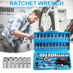 46-Piece High-Carbon Steel Socket Wrench Set