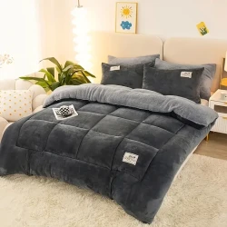 1pc Luxury Plush Comforter - Soft, Anti-Static, Extra Thick, Multi-Needle Quilting, Lightweight Yet Warm, Contemporary Style Autumn-Winter Bedding for Cozy Sleep - Perfect for Cold Weather