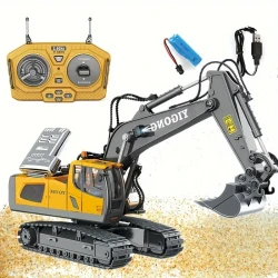 2.4G Remote Control Alloy Excavator: Construction Vehicle Toy Car, Simulation Model Toy Car, Party Birthday Gift Halloween Christmas Gift