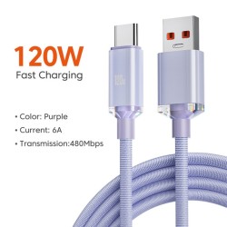 120W 6A Fast Charge USB Type-C Cable - Quick Charge Data Cable