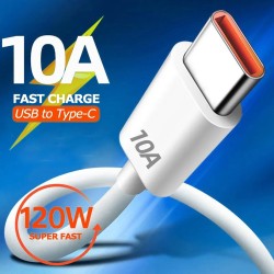 10A 120W Super Fast Charging USB Type-C Cable