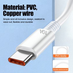 10A 120W Super Fast Charging USB Type-C Cable