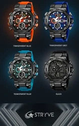 StrYve S8030 Rugged Outdoor Men's Digital Sports Watch - 50M Water Resistant, Dual Display, LED Backlight, Alarm, Stopwatch, Round Alloy Case, Comfortable TPU Strap, Electronic Movement, Perfect for Hiking, Running, Fitness Training, and Daily Wear