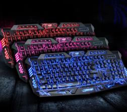 J10 tricolor backlight wired gaming keyboard set