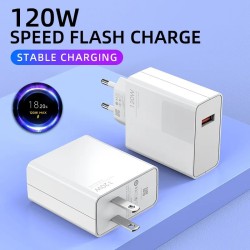 Original 120W Ultra Fast Charger with 6A Type-C USB Turbo Charging Cable