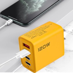 4-Port 120W USB-C PD Charger - Quick Charge QC3.0 Adapter