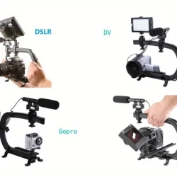 Video DV U-Shape Handheld Stabilizer Grip – DSLR Ready