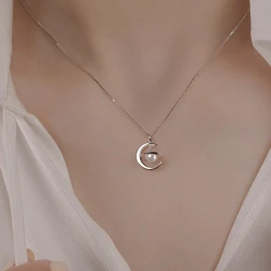 Light Luxury Colorful Silver Clavicle Necklace