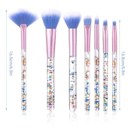 7 Pcs Quicksand Makeup Brushes With Bag