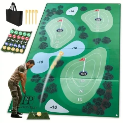 Indoor & Outdoor Golf Putting Game Set - Uncharged Portable Battle Royale Themed Golf Hitting Mat with 25 Sticky Balls and Accessories - Golf Training Aid for Teens & Adults - Ideal for Holiday, Christmas, Party Events & Birthdays