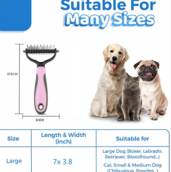 Pet Deshedding Tool Rake Comb Fur Remover