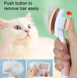 Cats Pets-One Click Cleaning Function-Gentle Slicker Brush