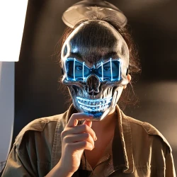 LED Halloween Face Mask Luminous Skull Cold Light