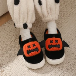 Halloween Cartoon Funny Pumpkin Slippers With Small Wings