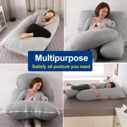 J-Shape Pregnancy Pillow For Full Body Support - Maternity Sleeping And Nursing Pillow For Back Pain Relief