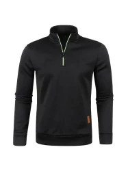 Classic Half-Zip Stand Collar Sweatshirt - Men's Long Sleeve Tops for Winter and Fall - Old Money Style, Comfortable and Versatile