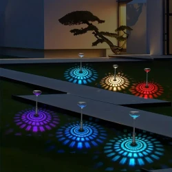 6pcs Solar Lawn Lights – Warm & Color Decorative Pathway Lights