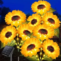 3-Pack Solar Sunflowers Stake Lights – Vibrant LED Artificial Flowers