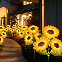 3-Pack Solar Sunflowers Stake Lights – Vibrant LED Artificial Flowers