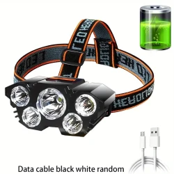 Super Bright 5 LED Rechargeable Headlamp – Powerful Head Torch for Outdoor Use