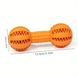 Dumbbell-Shaped Rubber Dog Chew Toy