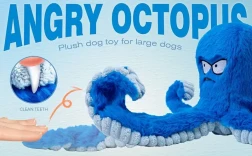 Blue Octopus Plush Dog Toy