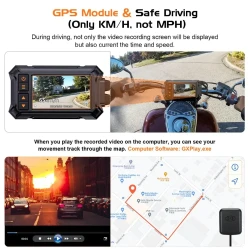 Motorcycle Locomotive Tachograph 3 Inch WIFI HD 1080P Whole Machine Waterproof Dual Lens GPS Recorder