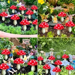 Upgraded Outdoor Waterproof Garden Lights 8 Mushroom Lights Suitable for Christmas, Decoration Scene, Lawn, Passage, 8 Outdoor Solar Colors