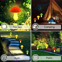 Upgraded Outdoor Waterproof Garden Lights 8 Mushroom Lights Suitable for Christmas, Decoration Scene, Lawn, Passage, 8 Outdoor Solar Colors